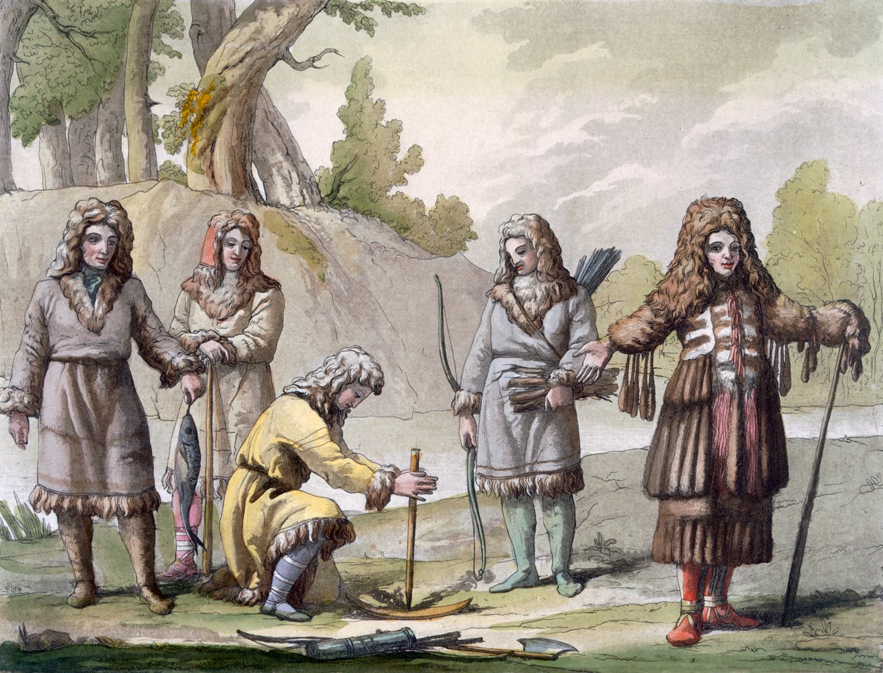 ロシア極東のカムチャッカ半島の男性、1820年代〜30年代 作： イタリア語学校