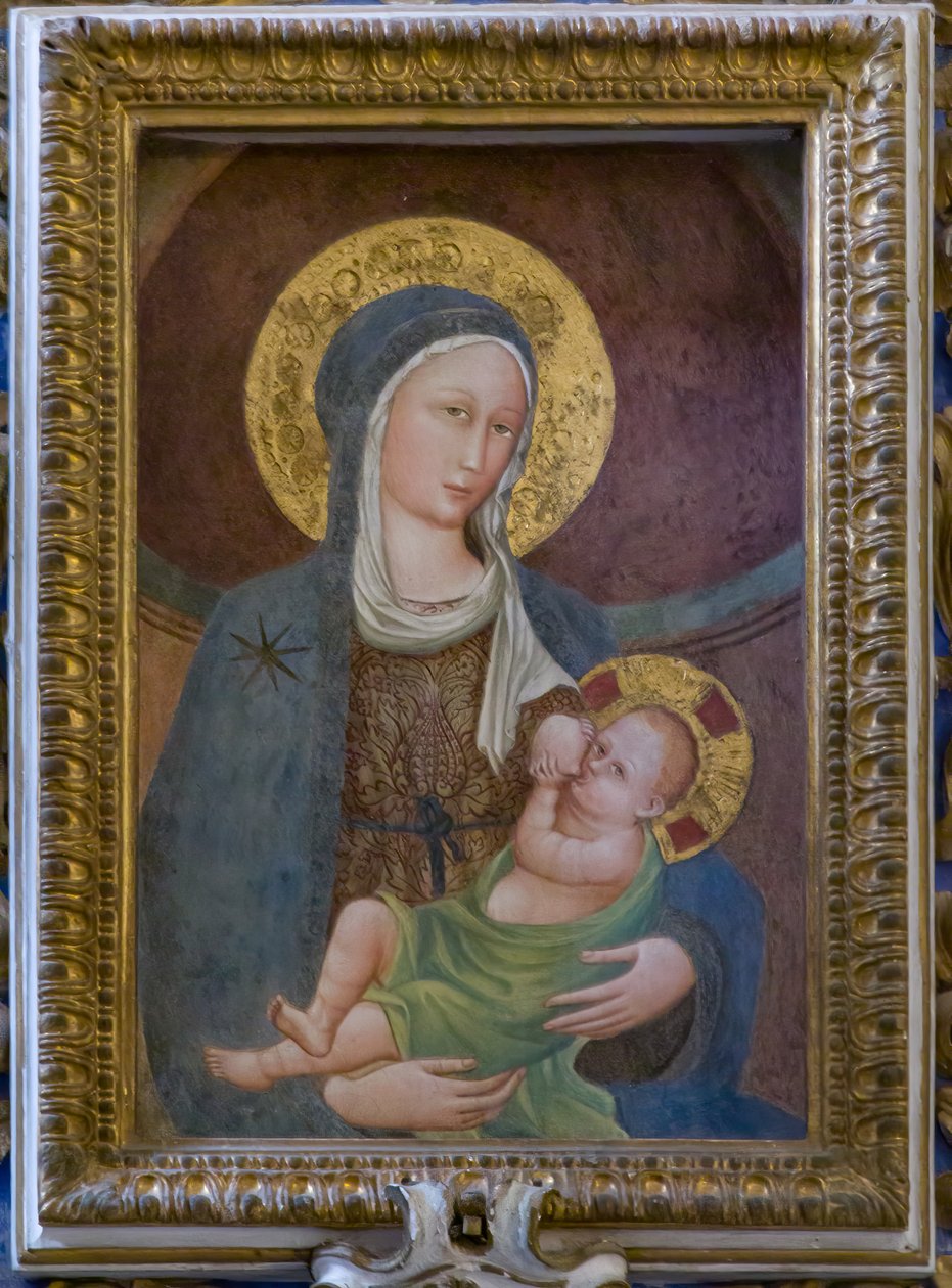 授乳中の聖母、1440-50年頃（フレスコ画） 作： イタリア語学校