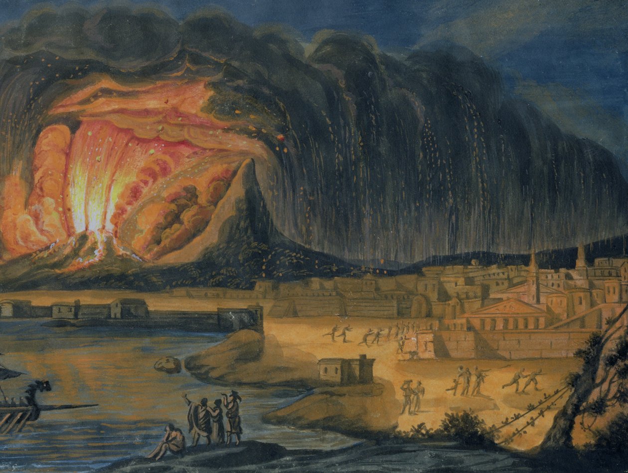 ナポリ近郊のベスビオ火山、1815年頃 作： イタリア語学校