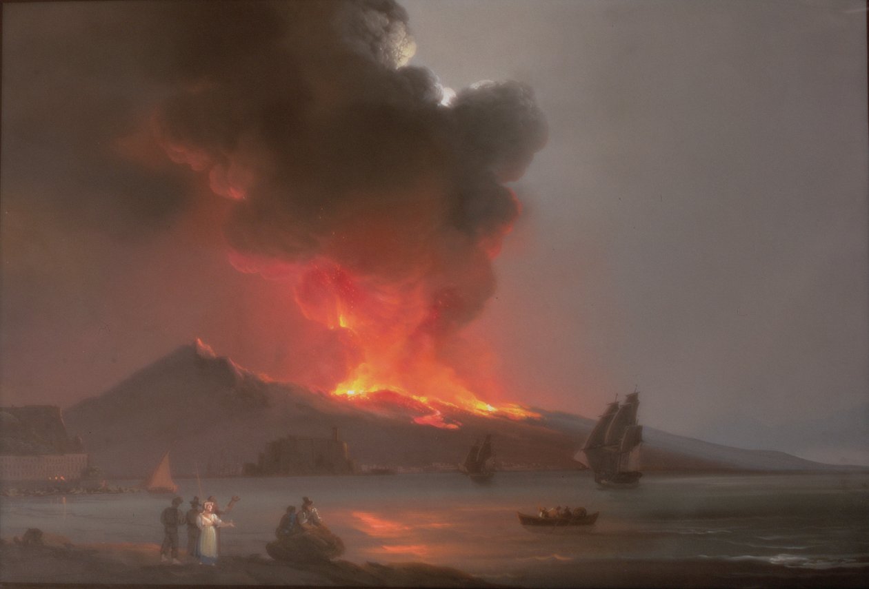 1820年のベスビオ火山噴火 作： イタリア語学校