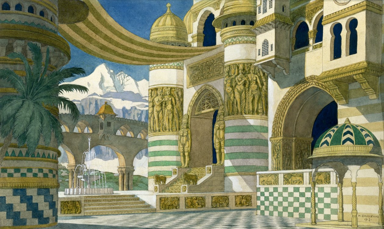 グリンカのオペラ「ルスランとリュドミラ」のスケッチ、1913 作： イワン・ヤコブレヴィチ・ビリビン