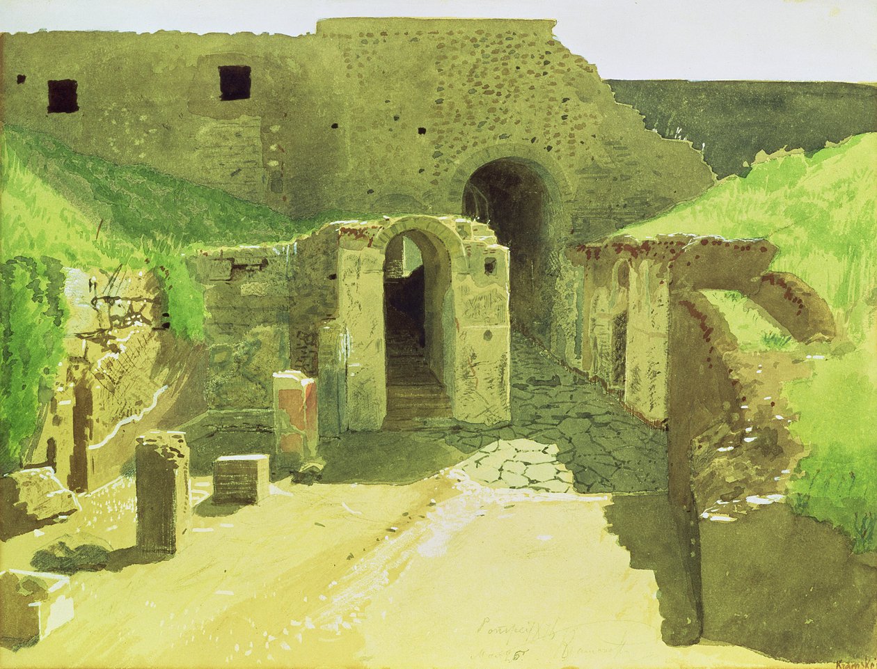 イタリアの遺跡、1876 作： イワン・ニコラエヴィチ・クラムスコイ