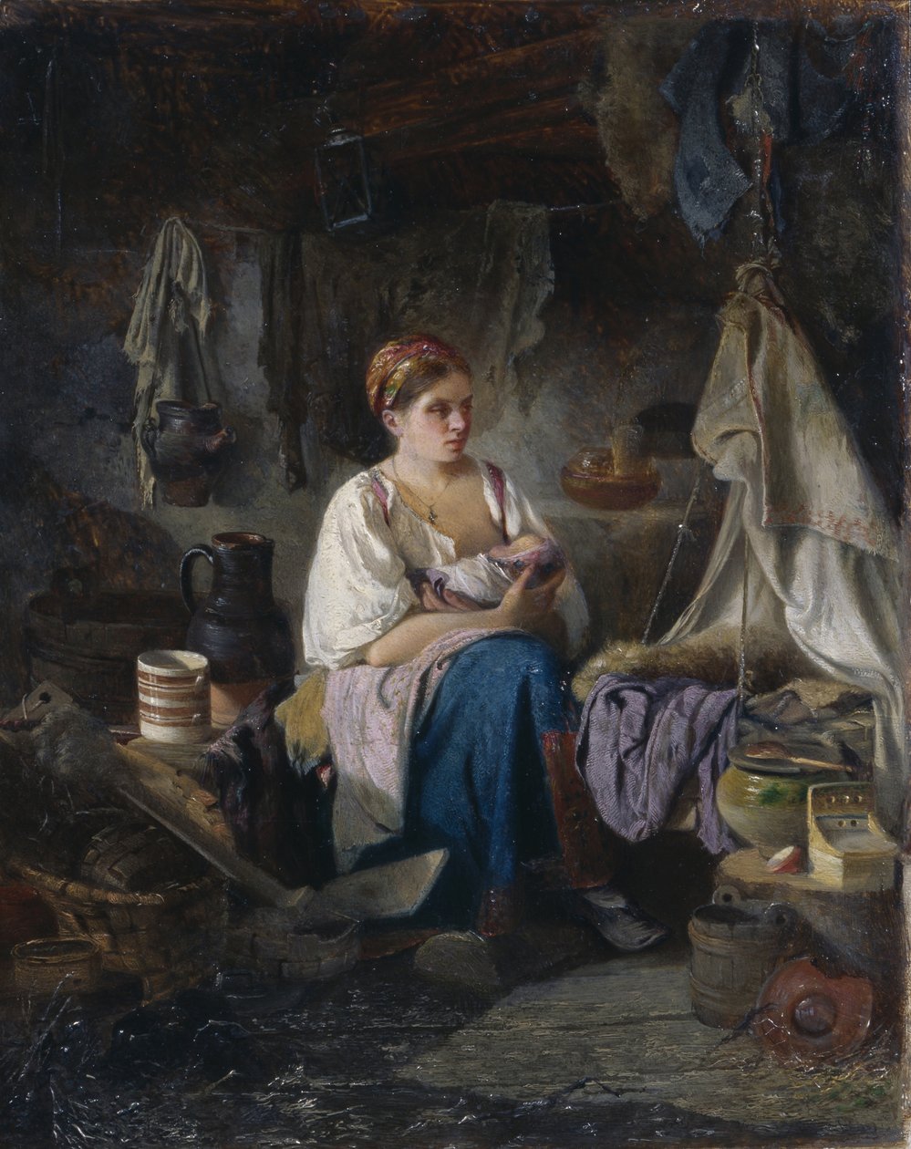 若い母親、1868 作： Ivan Andreyevich Pelevin