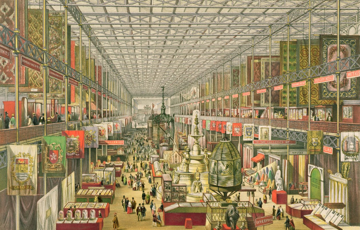 ロバートケントトーマス（1816-1884）によって刻まれた、1851年の英国大展示会の英国部の眺め、デイウントソン、パッカー1851アッカーマン 作： J.マクネビン