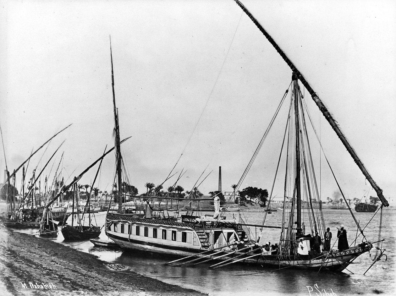 ナイル川のダハビヤ、1873-86年頃 作： J・パスカル・セバ