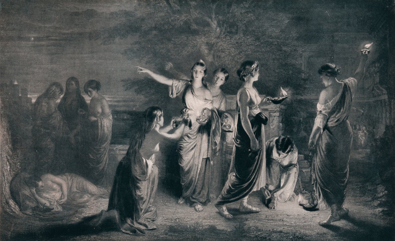 「賢明で愚かな処女」、c1900、1911 作： JGランダー