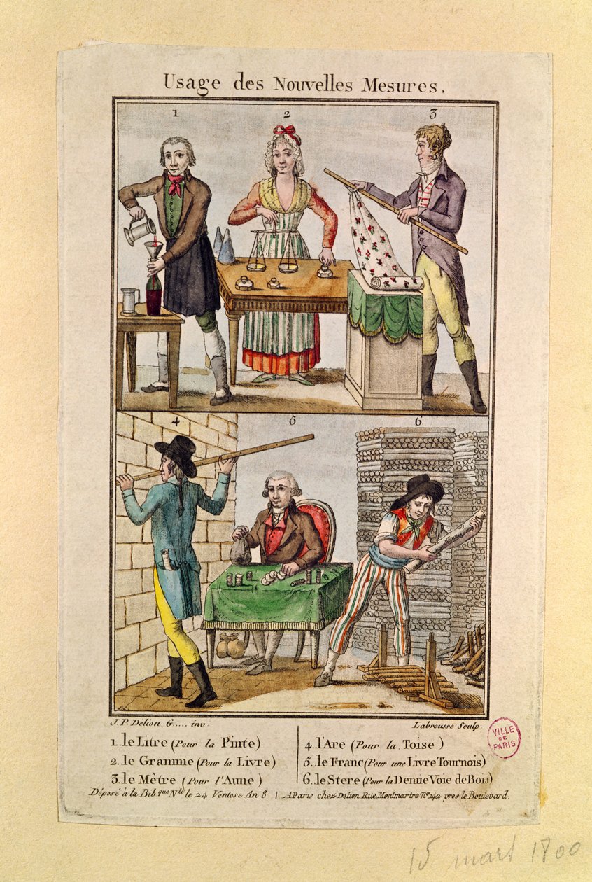 Labrousse、1795によって刻まれた新しい措置の使用 作： JP Delion