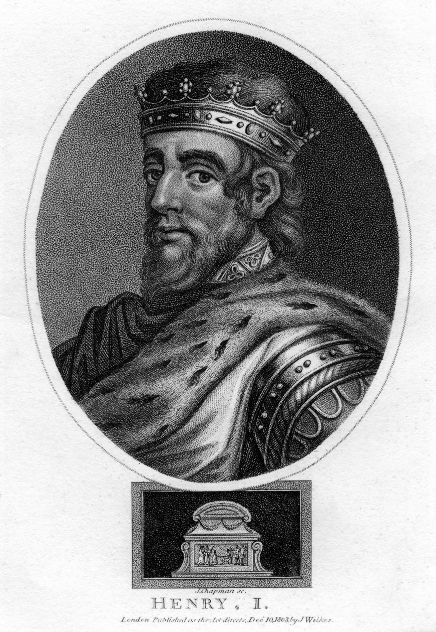 イングランド王、ヘンリー1世、1803年。 作： J・チャップマン