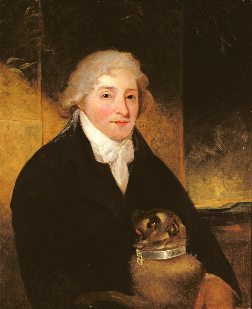 ヴェナンツィオラウッツィーニと犬のターク（1795年頃） 作： J・ハチソン