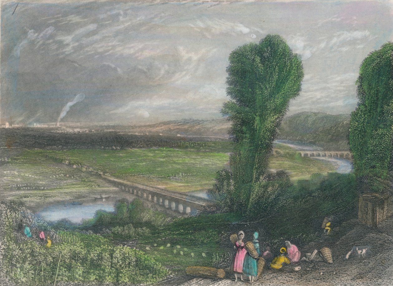 「聖雲とセーブルの橋」、c1835。 作： J Radclyffe