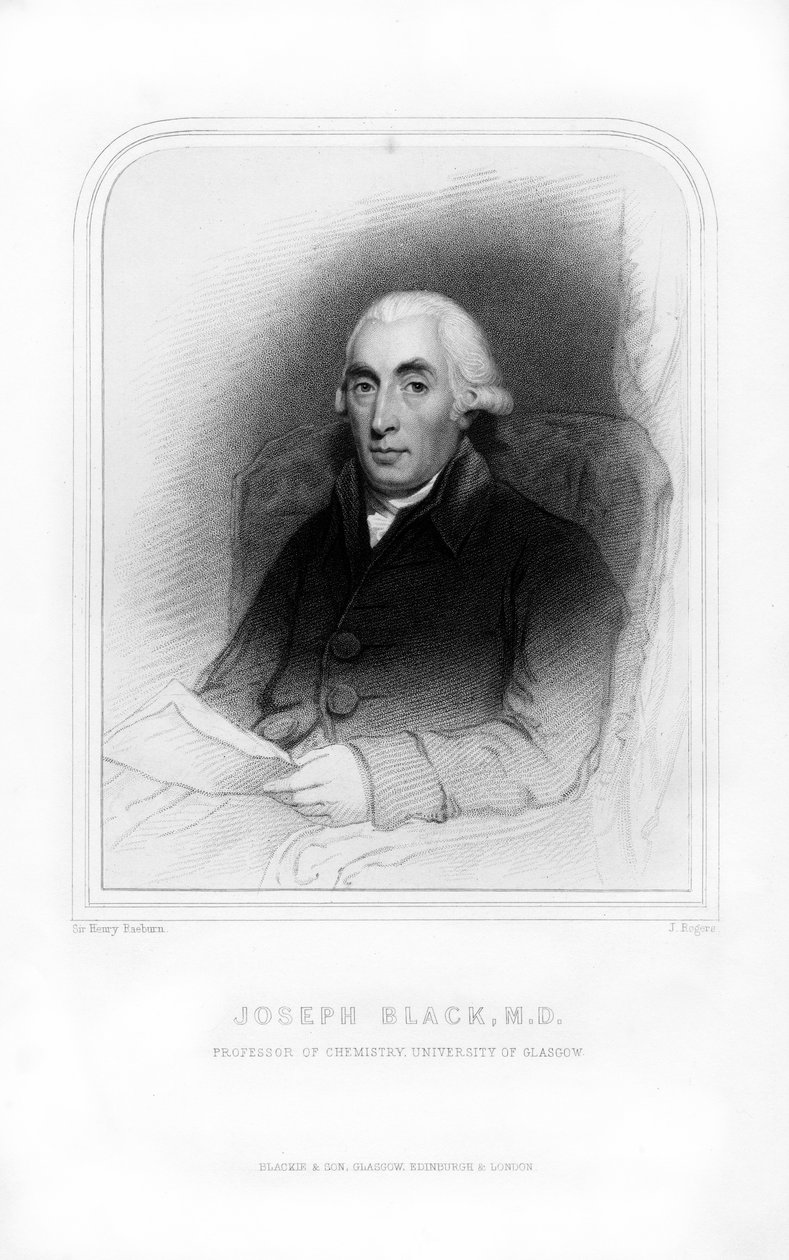 スコットランドの物理学者であり化学者であるジョセフブラック、1870年。 作： J.ロジャース