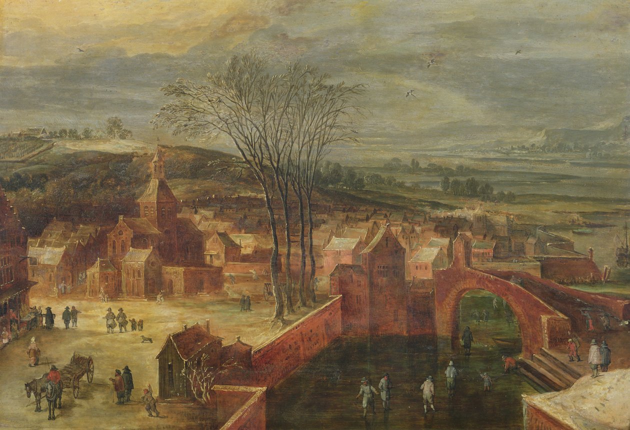 スケーターのいる風景 作： J.とMomper、J。de Brueghel