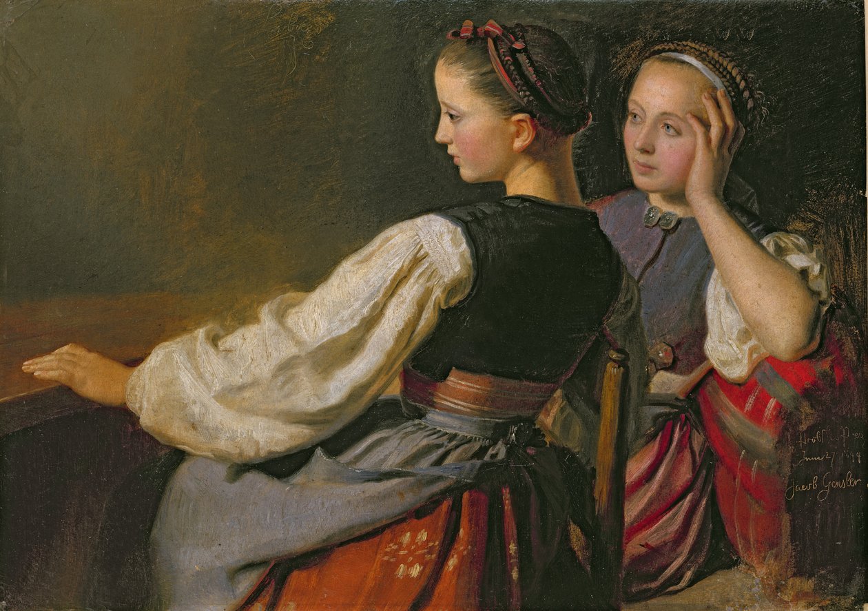 プロプシュタイアー出身の少女、1844年 作： ジェイコブ・ゲンスラー