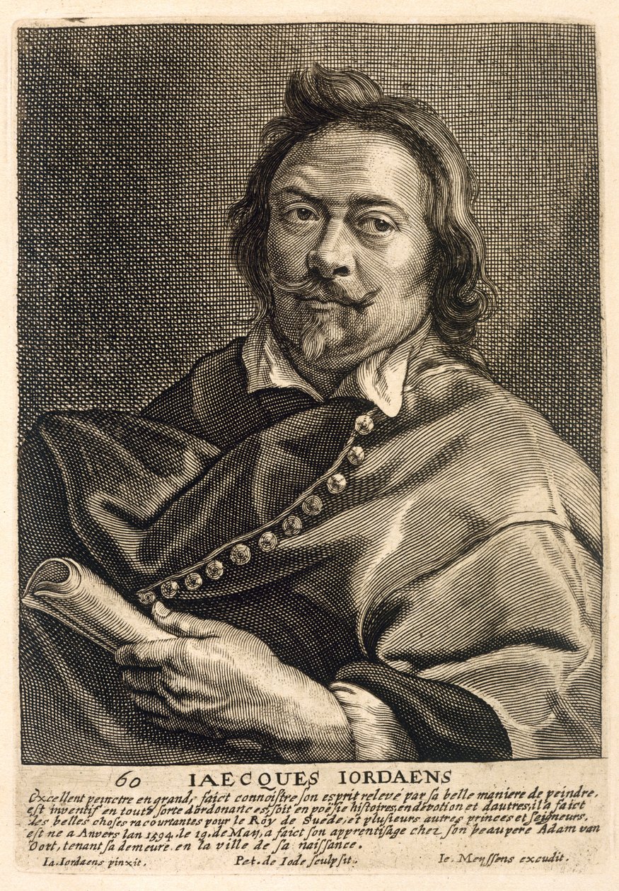 ヨハネス・マイセン（1612-70）によって刻まれた自画像 作： ジェイコブ・ヨルダーンス