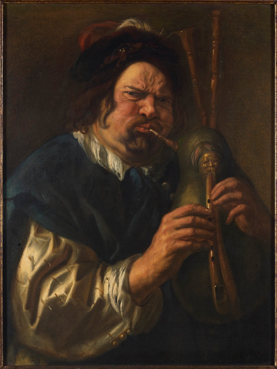 バグパイプ奏者、1638～1640年。 作： ジェイコブ・ヨルダーンス
