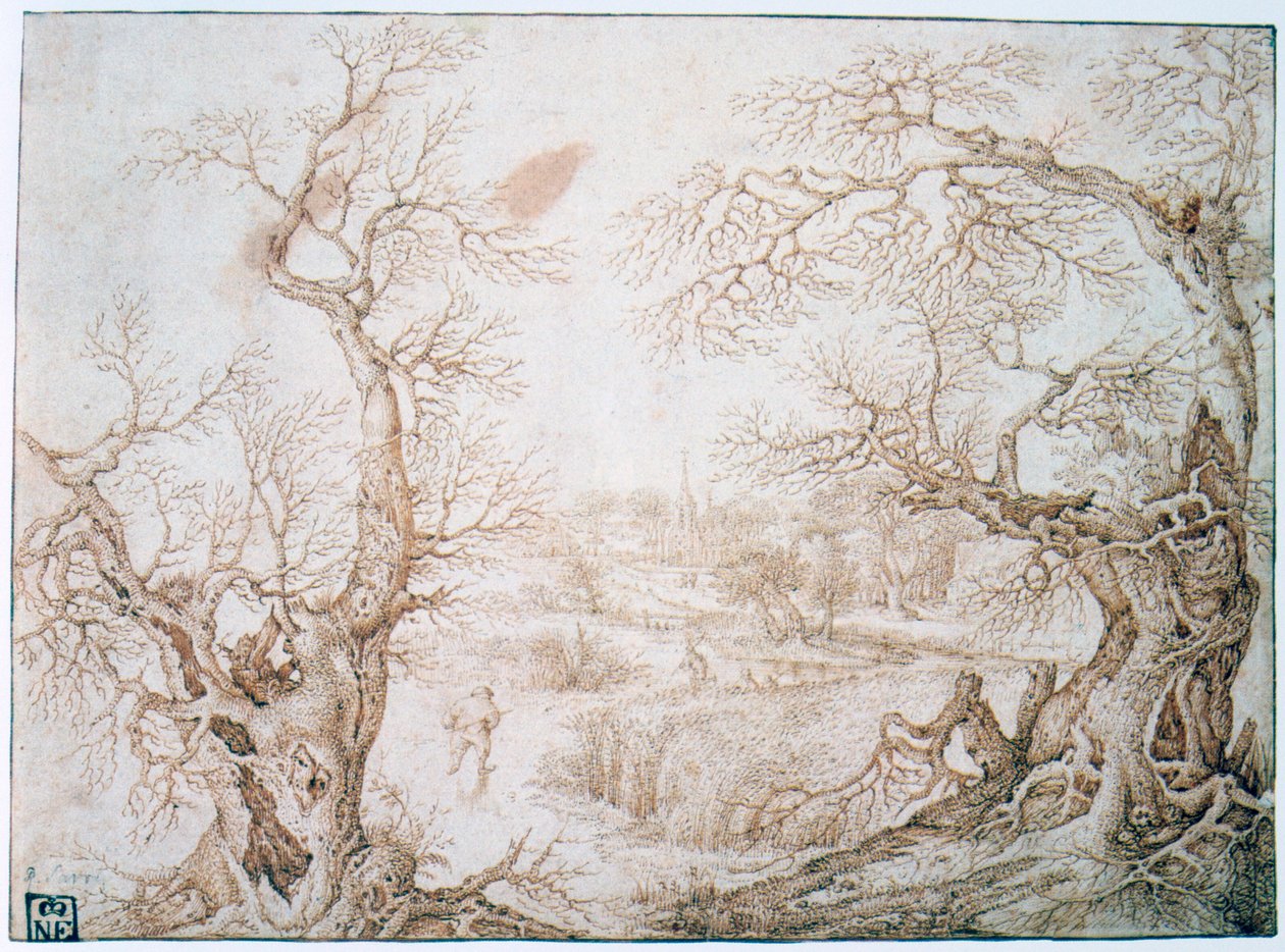 「冬の風景」、c1565-1602 作： ヤコブサヴェリーI。