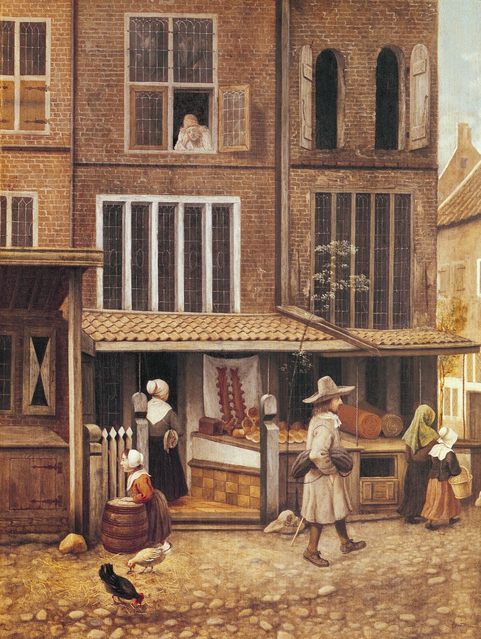パン屋のある街の片隅 作： Jacobus VrelまたはFrel