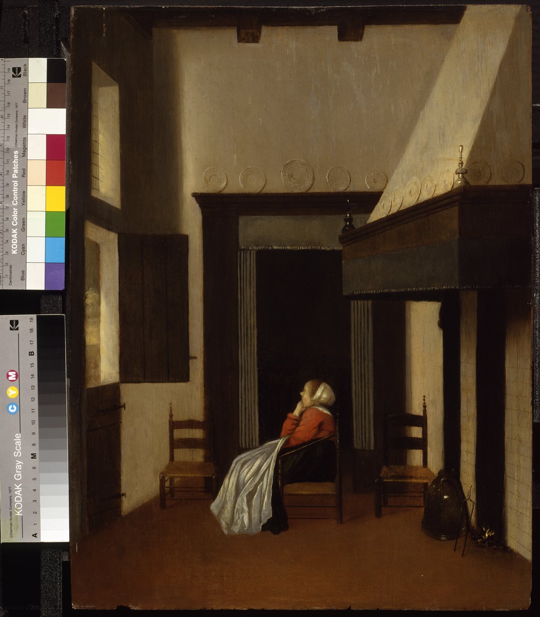 着席女性とのインテリア、1660年頃 作： Jacobus VrelまたはFrel