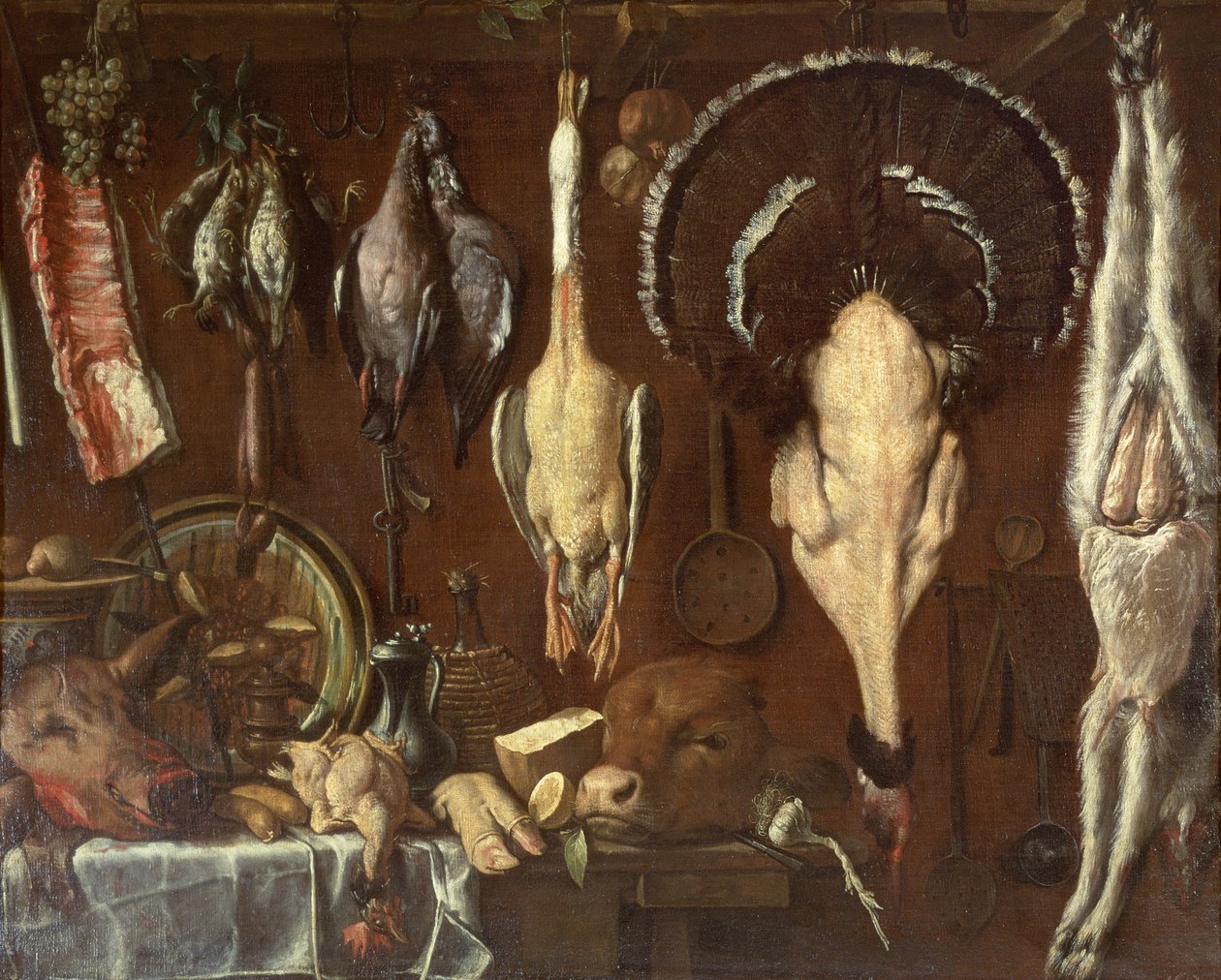 肉屋のカウンターの静物、1621 作： ジャコポ・チメンティ・エンポリ