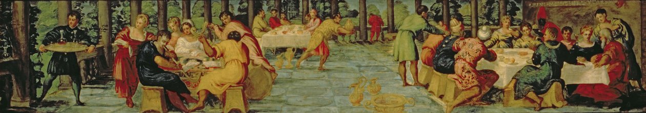 ベルシャザー王の宴会、154344年頃（パネル） 作： ヤコポロブスティティントレット