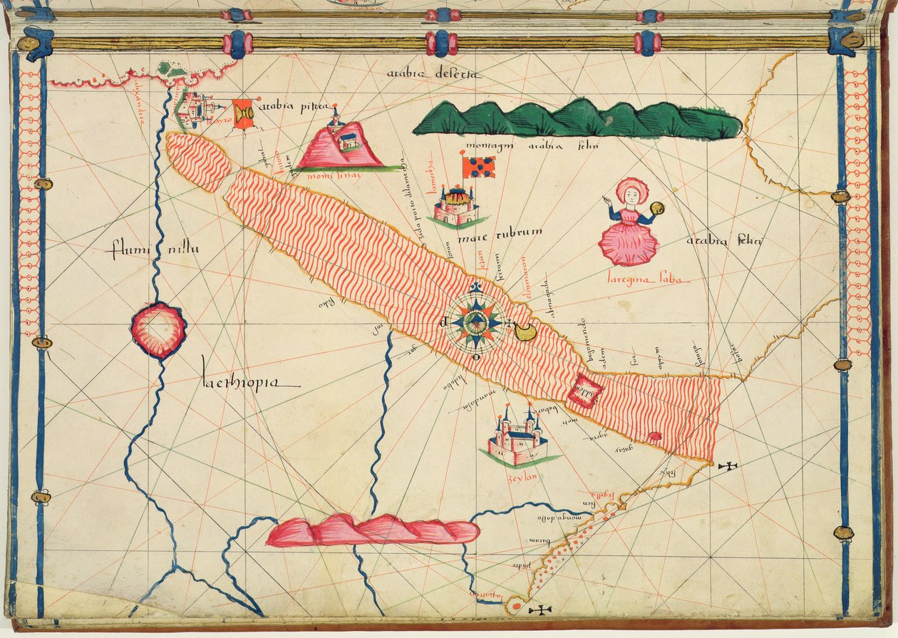 Ms Ital 550.0.3.15 fol.6r「地理マップ」からのエジプトの地図 作： ジャコポ・ルッソ