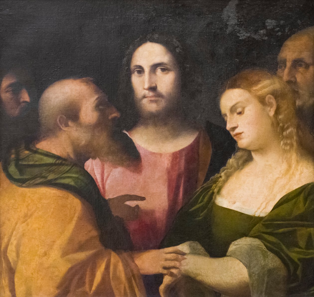 キリストと姦淫の女 作： ジャコポ（c.1480-1528）パルマ