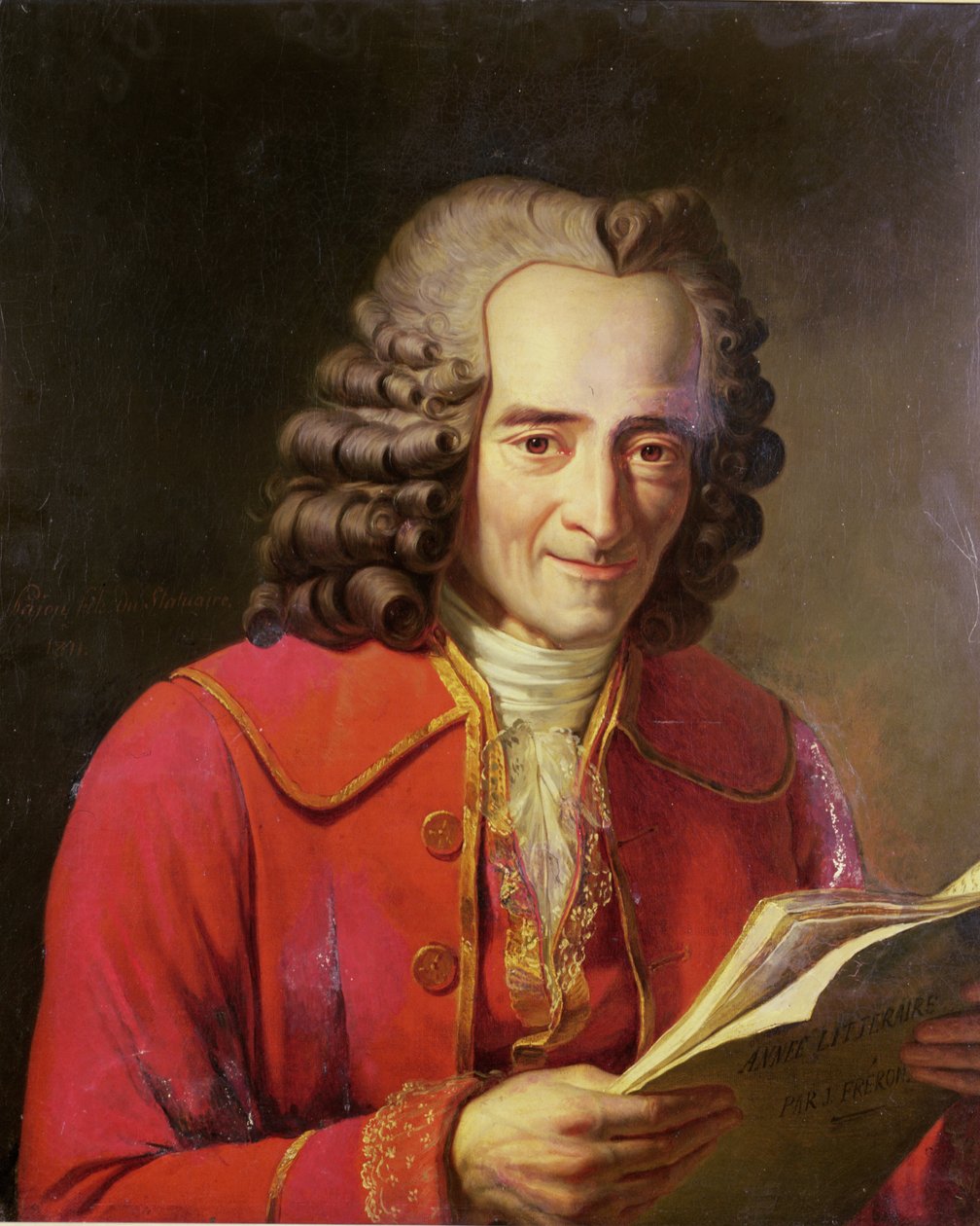 ヴォルテール（1694-1778）「L&39;Agent Litteraire」を読んで、1811 作： ジャック・オーギュスタン・キャサリン・パジュー