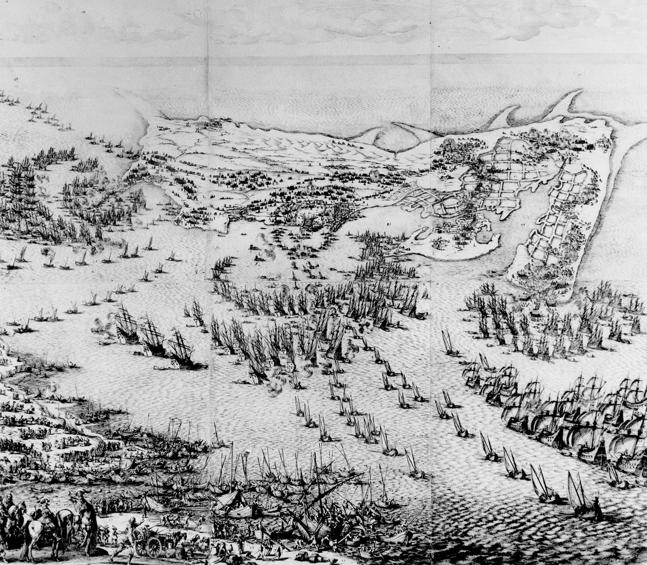 1627年、1628年-31年のサンマルタンドレの城塞の包囲 作： ジャック・カロ