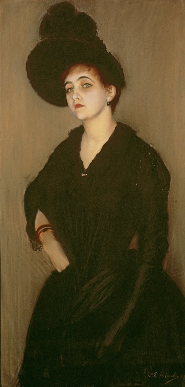 ヴァスニエ夫人の肖像、1888年 作： ジャック・エミール・ブランシュ