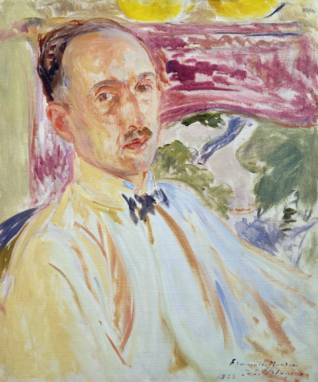 フランソワ・モーリアックの肖像画のための研究、1923年（カードに油彩） 作： ジャック・エミール・ブランシュ