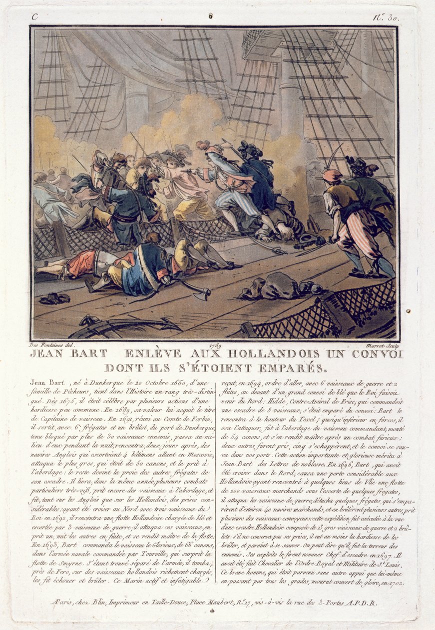 ジャンバート（1651-1702）、オランダの船団に乗るフランスの海軍司令官、1696、ジャンバプティストモレット（fl.1790-1820）、1789年 作： ジャック・フランソワ・ジョセフ・スウェバッハ