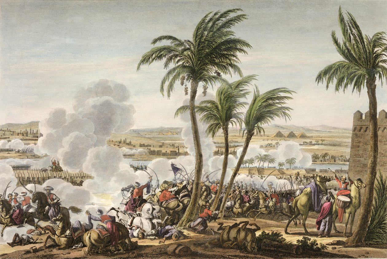 ピラミッドの戦い、3テルミドール、6年目（1798年7月21日）、ルイフランソワクーシュ（1782〜1849）（アクアチント）によって彫刻 作： ジャック・フランソワ・ジョセフ・スウェバッハ