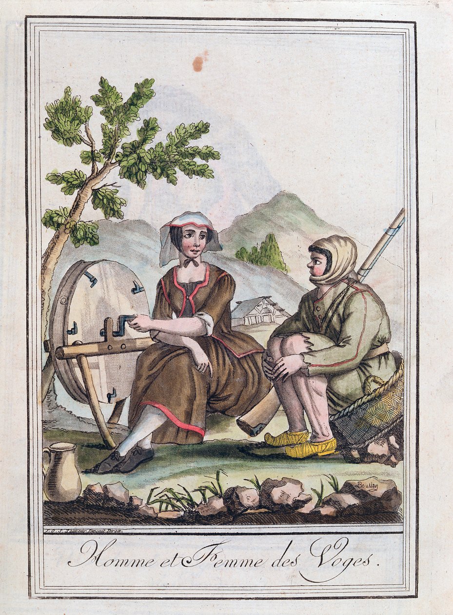 ヴォージュ出身の男と女、「大百科事典」1796年 作： ジャック・グラッセ・ド・サンソヴール