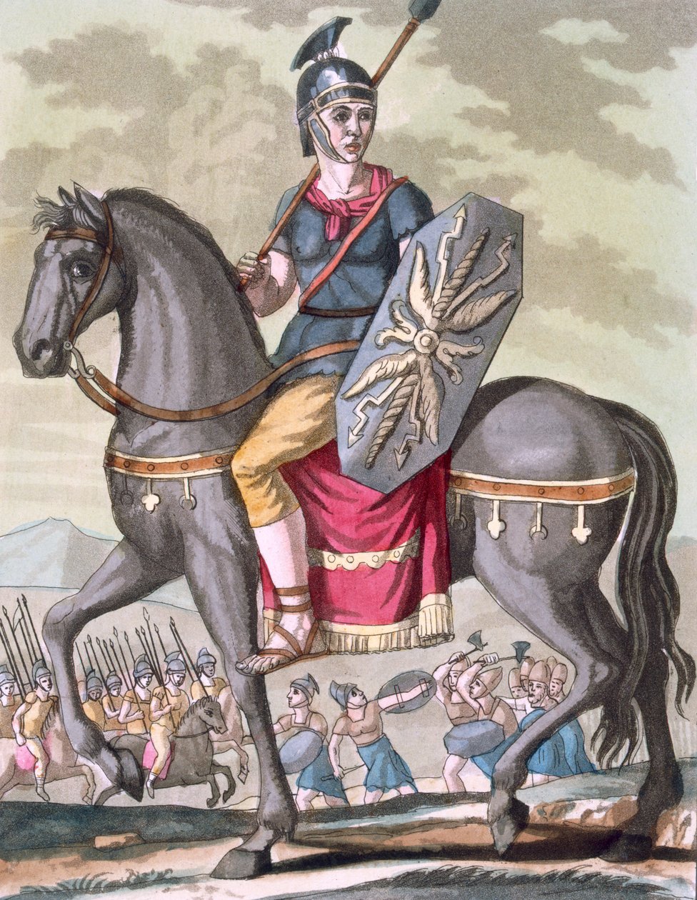 国家軍のローマ騎兵、「L&39;Antique Rome」のイラスト、Labrousseによって彫刻、1796年に公開 作： ジャック・グラッセ・ド・サンソヴール