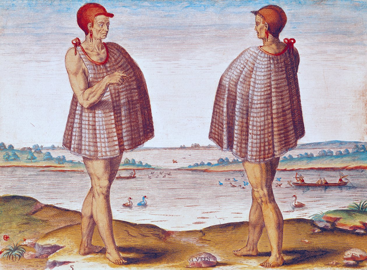セオドア・ド・ブライ（1528-88）1585-88によって彫刻された、 &39;アドミランダナラティオ..&39;からのバージニア州セコトン出身の司祭 作： ジャック・ル・モイン