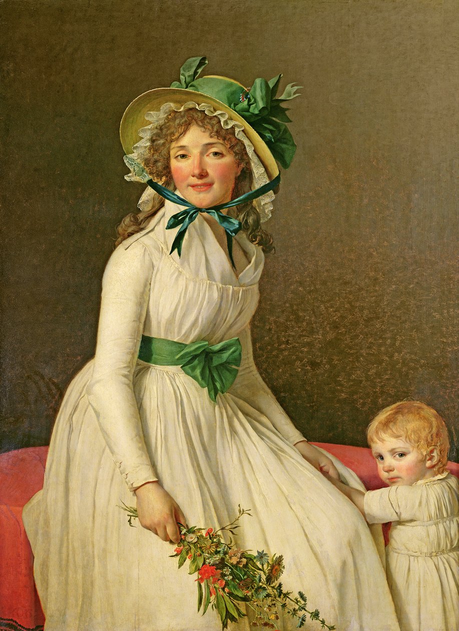 彼女の息子、エミール（b.1793）と一緒にマダムピエールセリジアット（旧エミリーペコール）1795 作： ジャック・ルイス・デビッド