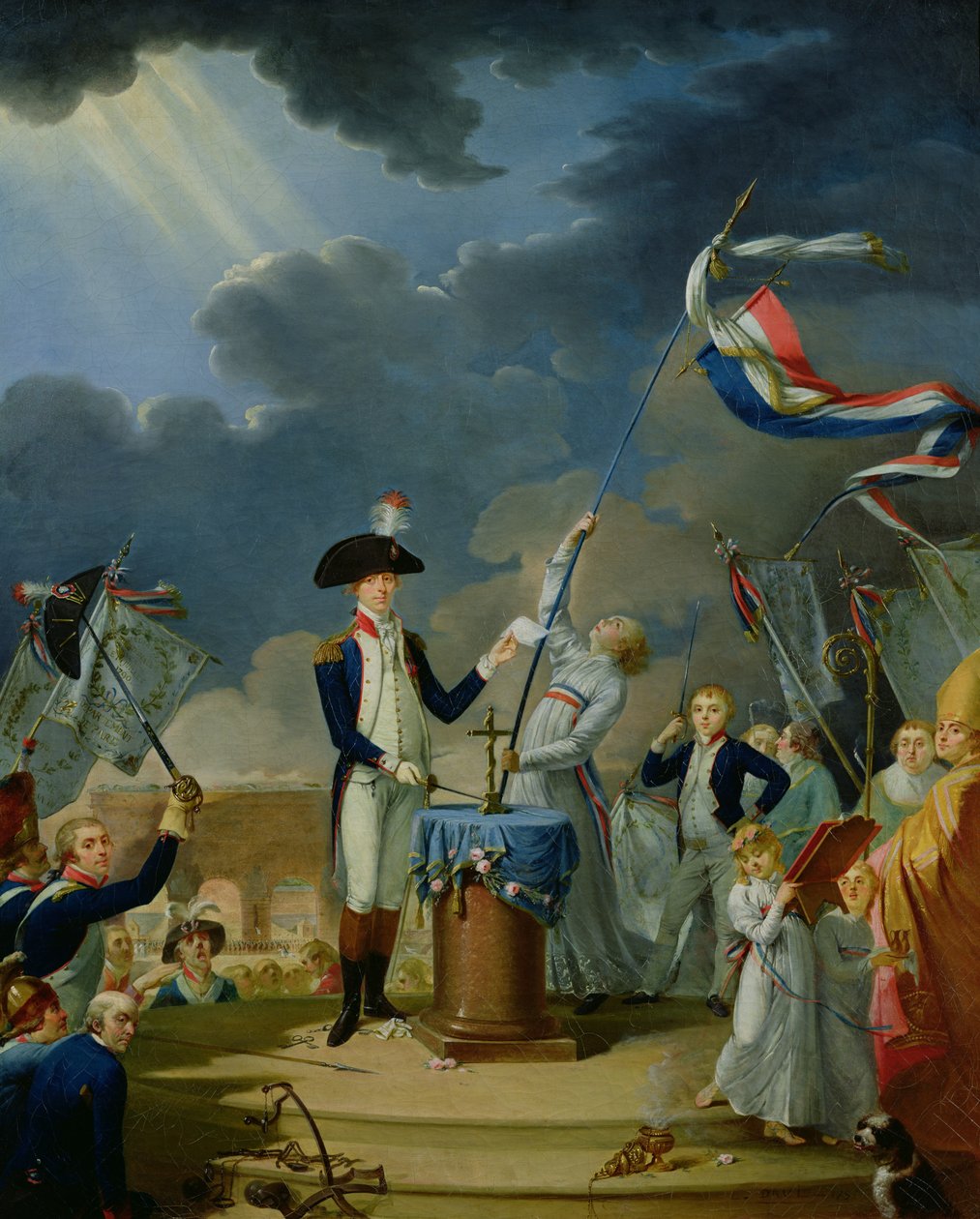 1790年7月14日、1791年の連邦フェスティバルでのラファイエットの誓い 作： ジャック・ルイス・デビッド