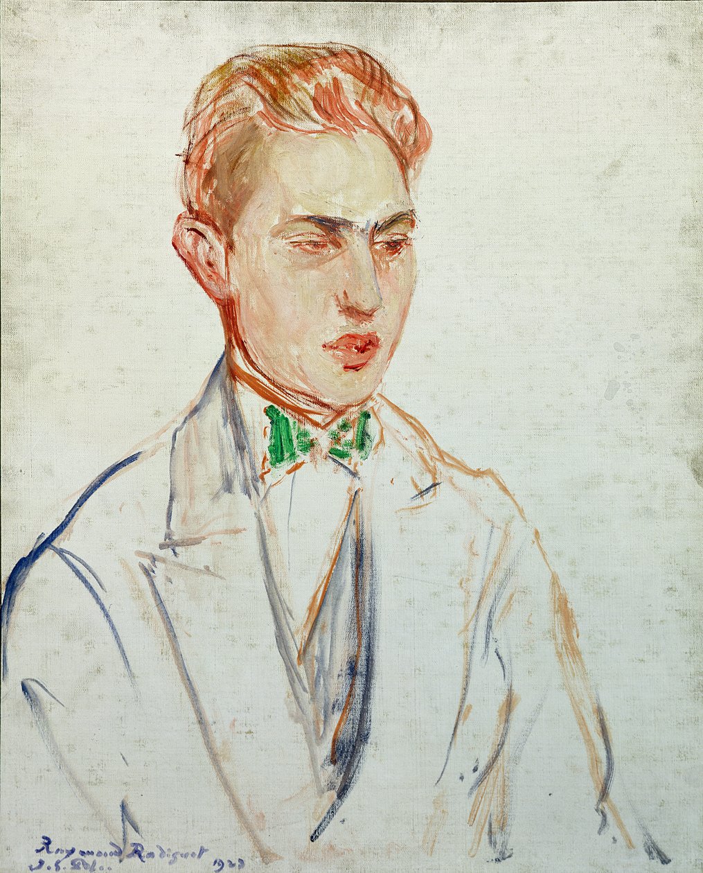 レイモンドラディゲの肖像画の研究（1902-23）1923（カードに油彩） 作： ジャック・エミール・ブランシュ