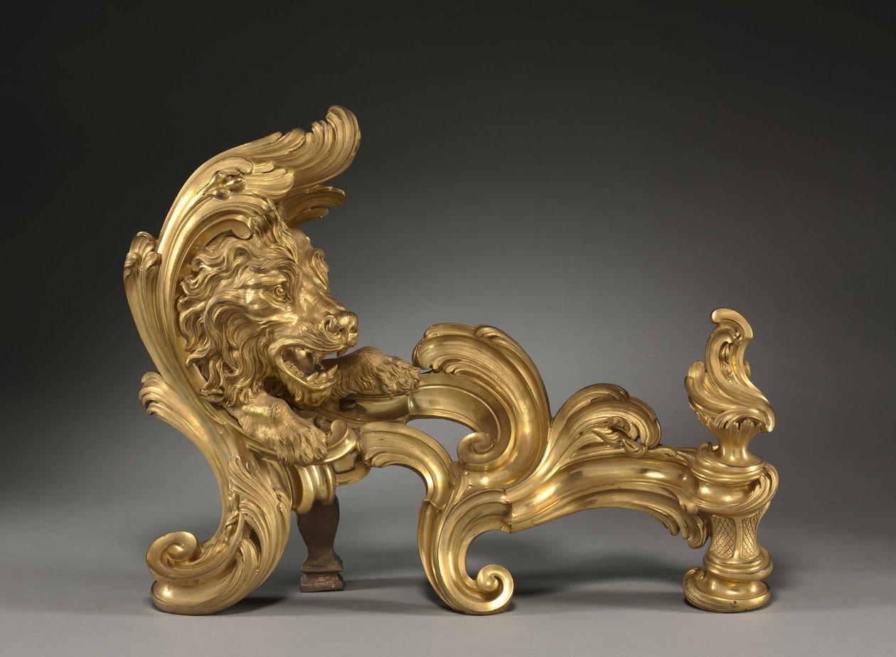 Andirons Chenets のペア、1752 年。 作： ジャック・カフィエリ