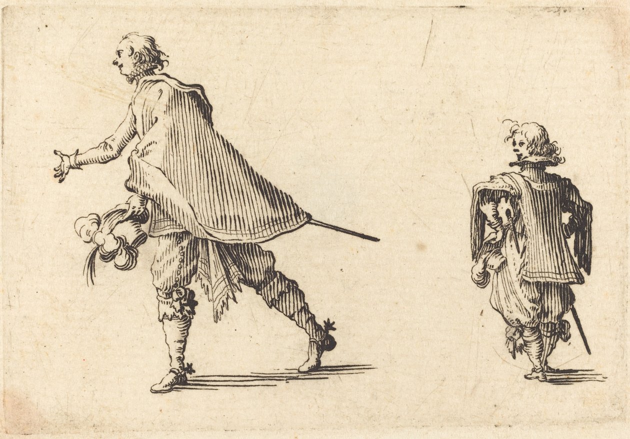 紳士と彼のページ、c。 1617年。 作： ジャック・カロ