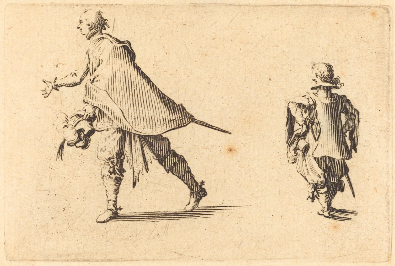 紳士と彼のページ、c。 1622年。 作： ジャック・カロ