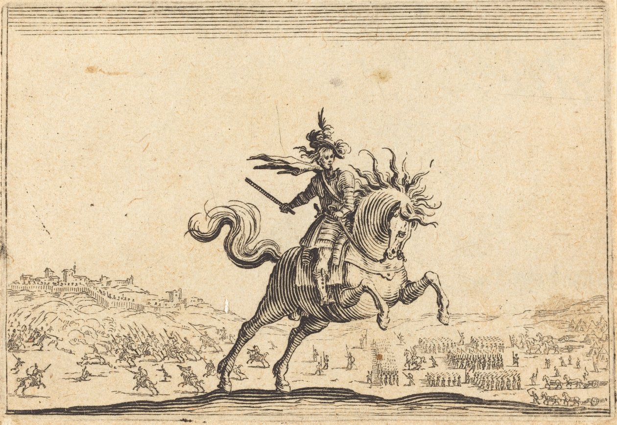 馬に乗った軍司令官、c。 1622年。 作： ジャック・カロ