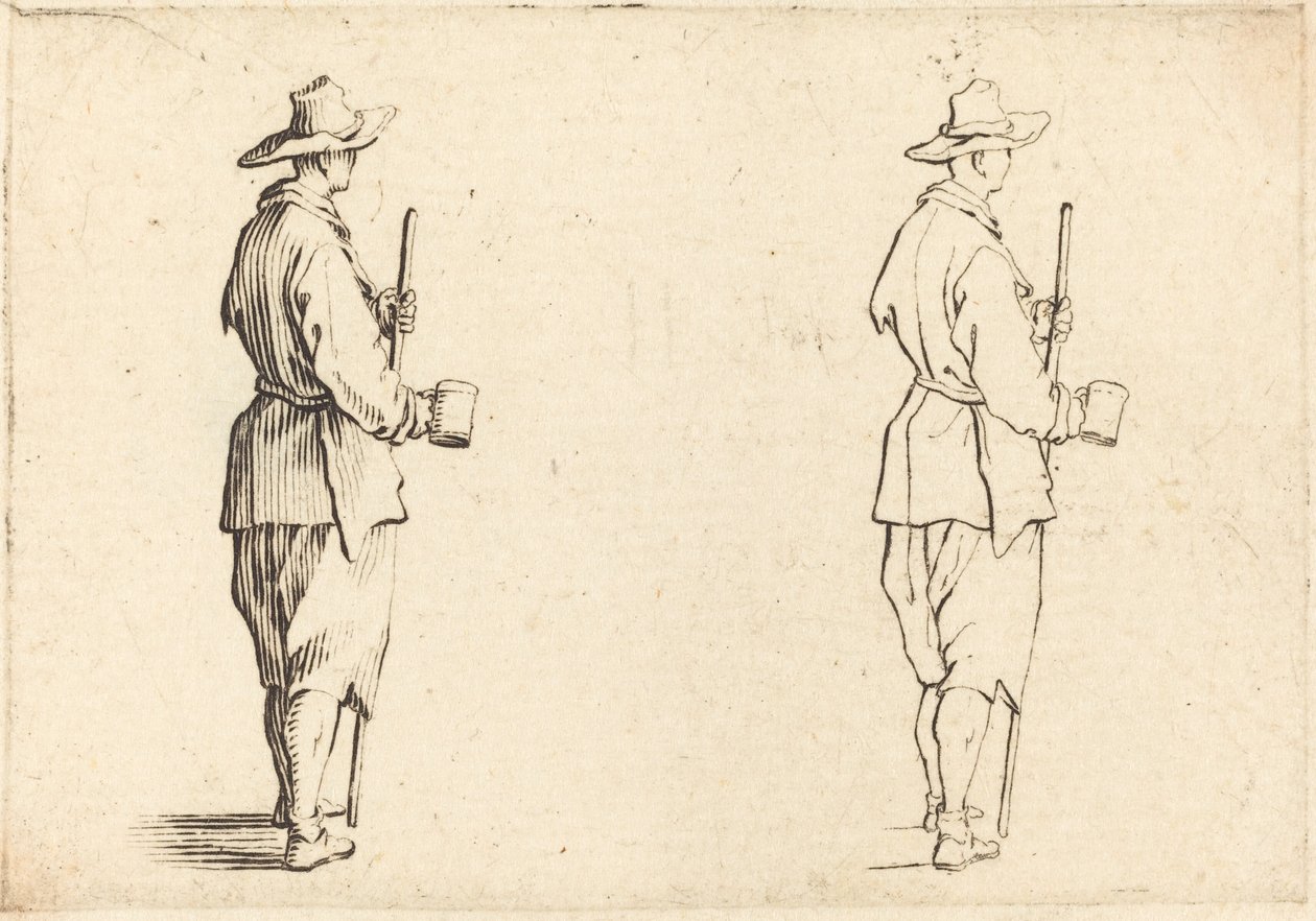 カップを持つ農民、c。 1617年。 作： ジャック・カロ