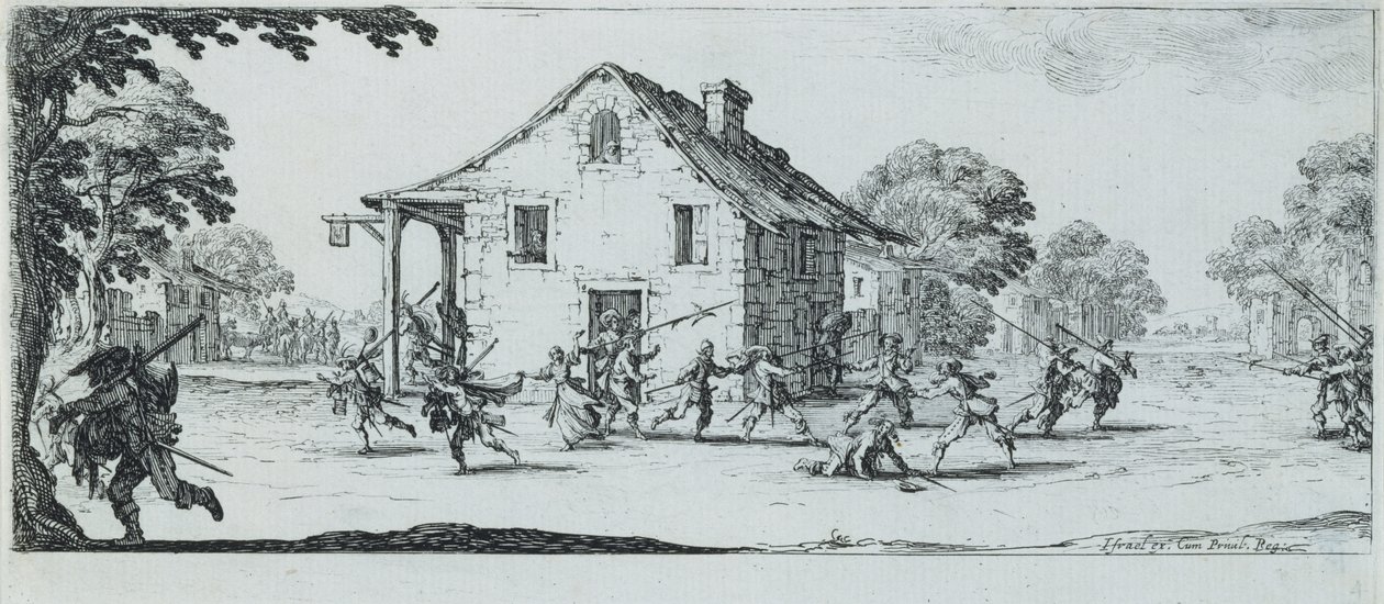 略奪のシーン、1633 作： ジャック・カロ