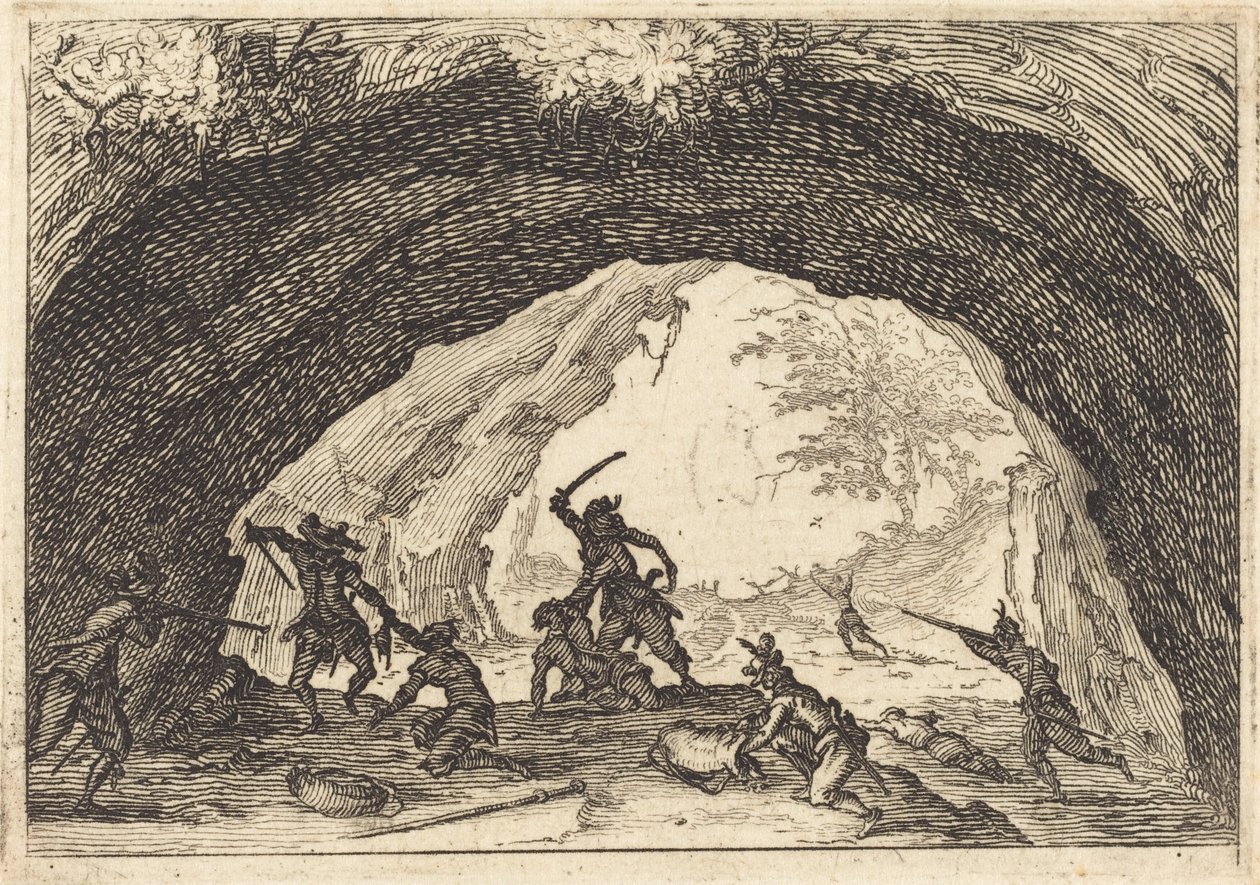 強盗を攻撃する兵士、c。 1617年。 作： ジャック・カロ