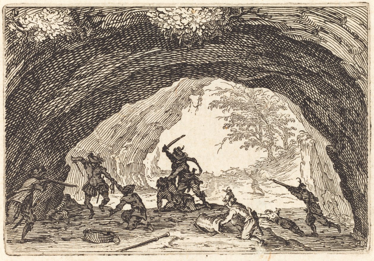 強盗を攻撃する兵士、c。 1622年。 作： ジャック・カロ