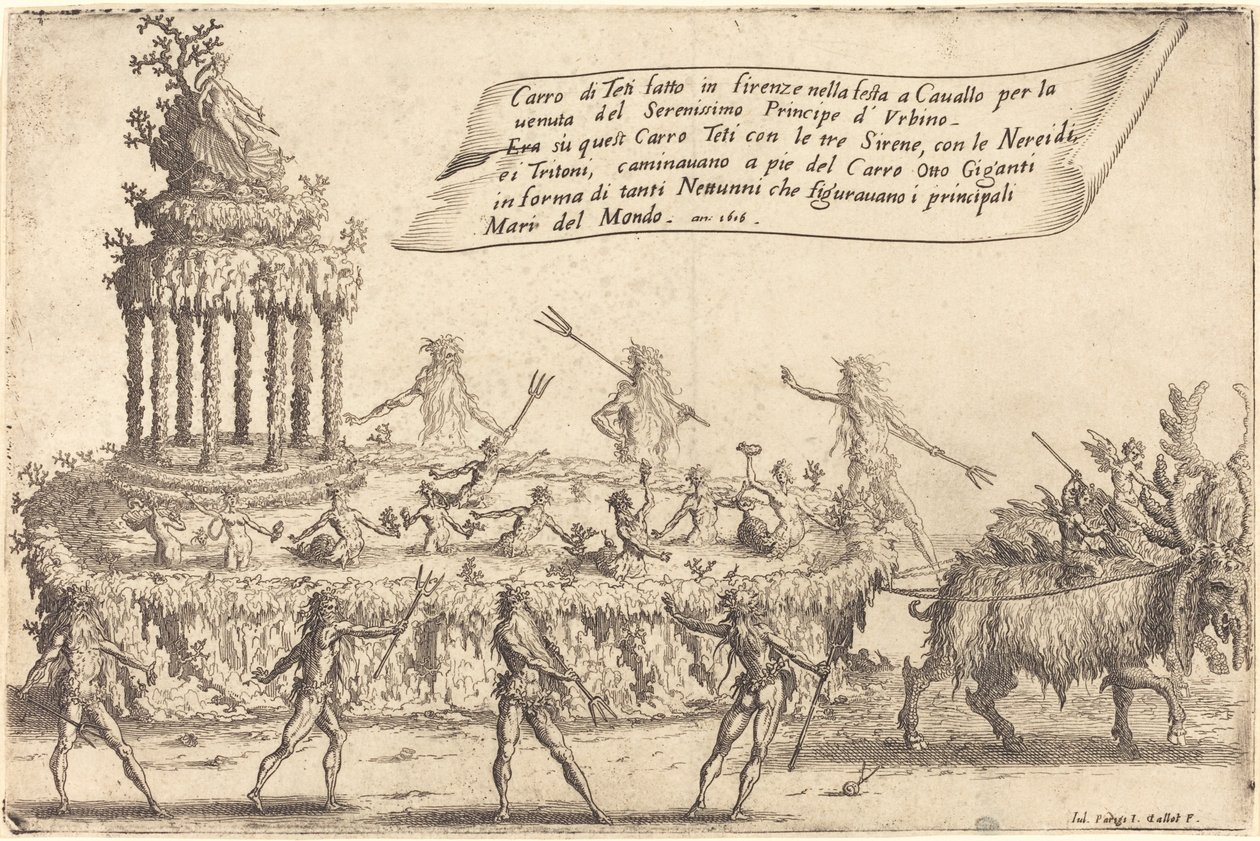テティスのフロート、1616年。 作： ジャック・カロ