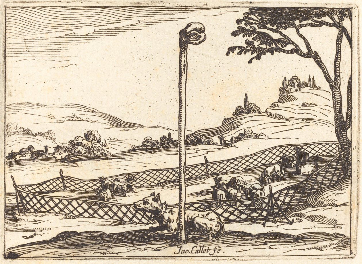 警戒の目、1628年。 作： ジャック・カロ