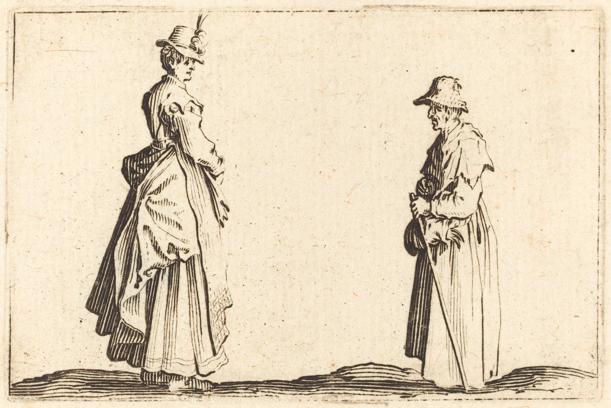 プロフィールの2人の女性、c。 1622年。 作： ジャック・カロ