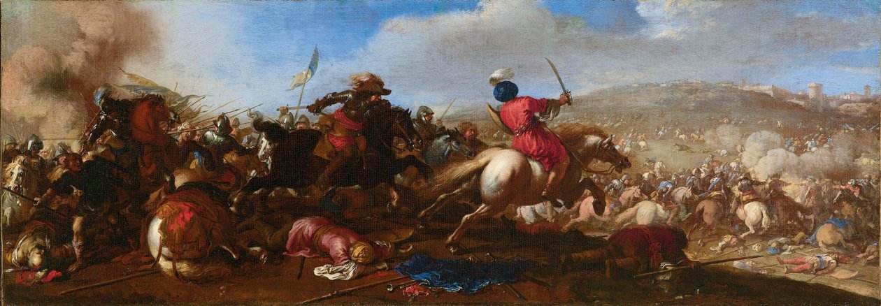トルコ人とキリスト教徒の戦闘シーン。 作： ジャック・クルトワ